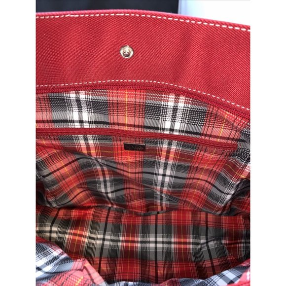 Maxx New York Large Woven Tote Shopper Red & Black Handbag and Cosmetic Bag - Picture 4 of 8